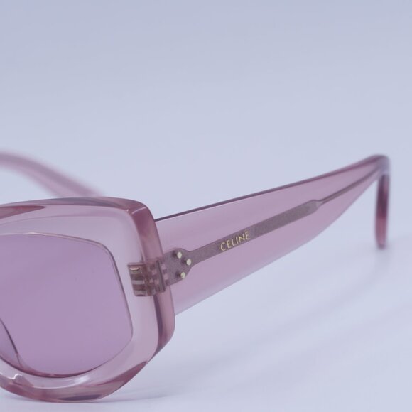🕶️ New Celine CL40277F 72Y Sunglasses - Transparent Pink Frame, Pink Lenses - Picture 4 of 10